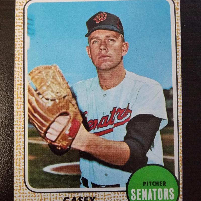 Casey Cox 1968 #66 Washington Senators - ERROR PRINT CARD