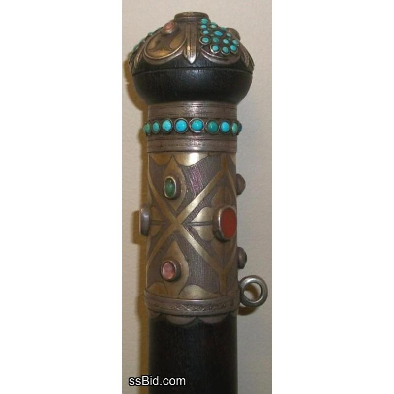 Scepter/Baton with embedded Stones - Ritual Ceremonial Vintage Collectible