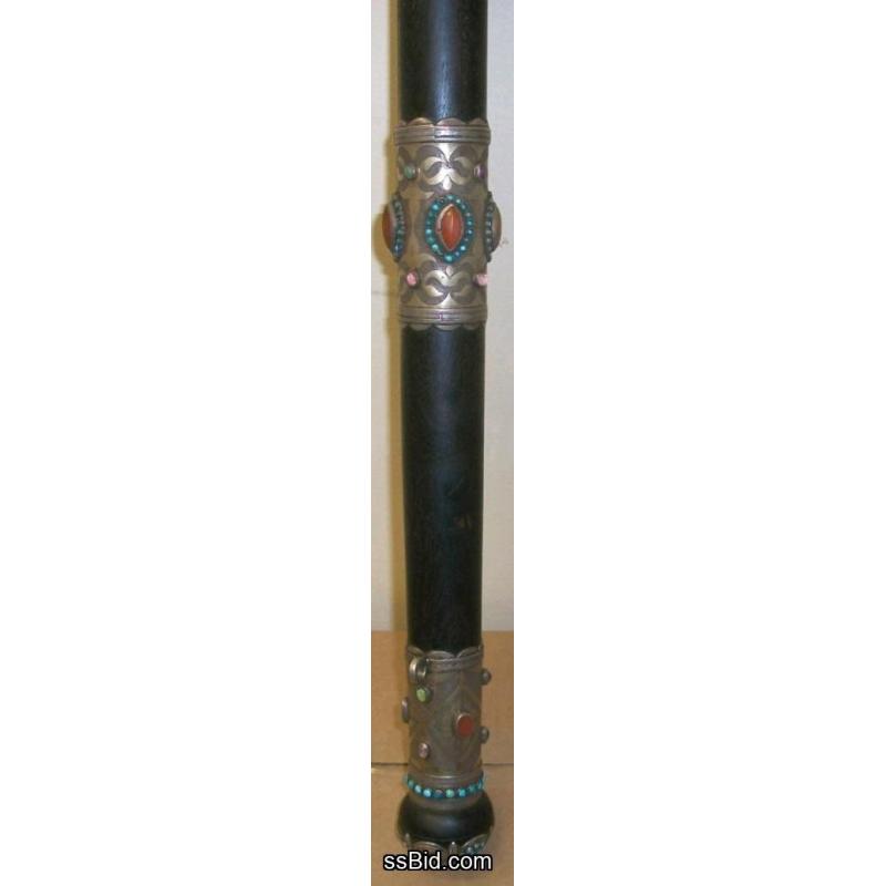 Scepter/Baton with embedded Stones - Ritual Ceremonial Vintage Collectible