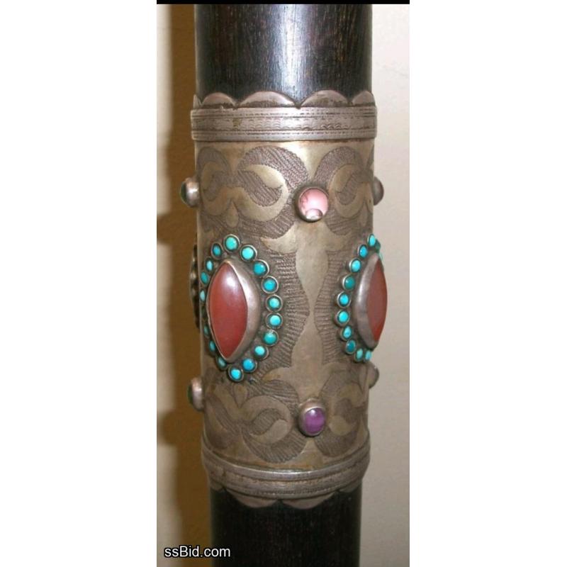 Scepter/Baton with embedded Stones - Ritual Ceremonial Vintage Collectible