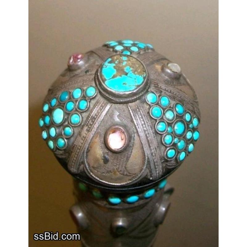Scepter/Baton with embedded Stones - Ritual Ceremonial Vintage Collectible
